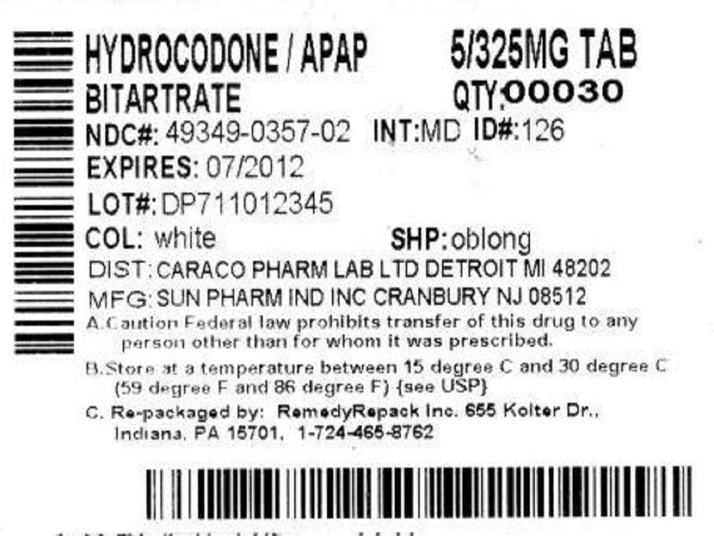 Hydrocodone Bitartrate and Acetaminophen