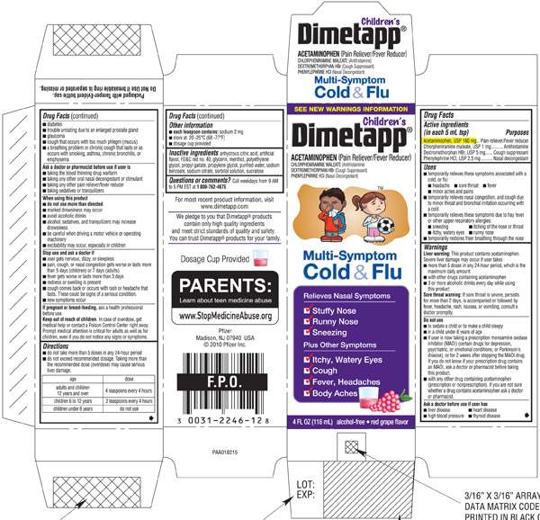 CHILDRENS DIMETAPP MULTISYMPTOM COLD AND FLU