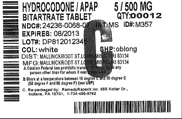 Hydrocodone Bitartrate and Acetaminophen