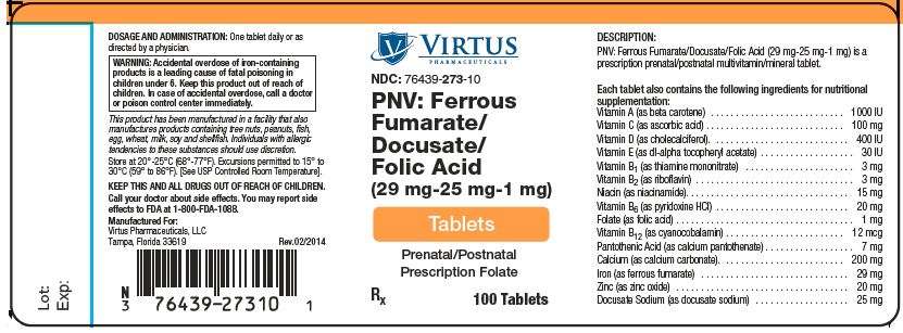 PNV Ferrous Fumarate Docusate Folic Acid