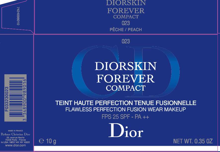 CD DiorSkin Forever Compact Flawless Perfection Fusion Wear Makeup SPF 25 - 023