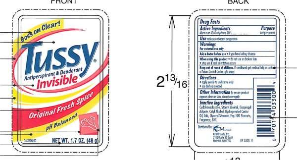 Tussy Antiperspirant and Deodorant Invisible Original Fresh Spice