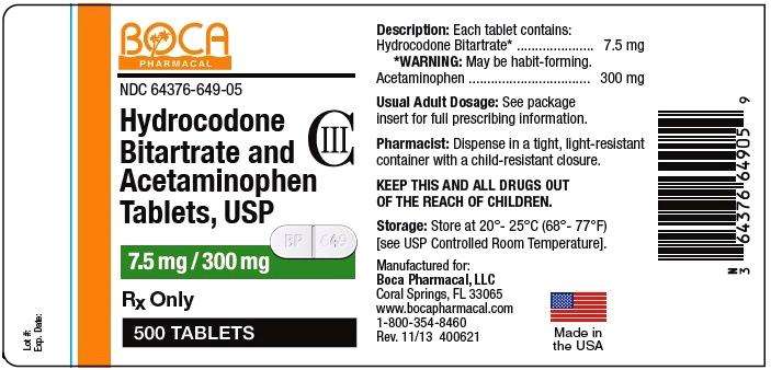 Hydrocodone Bitartrate and Acetaminophen