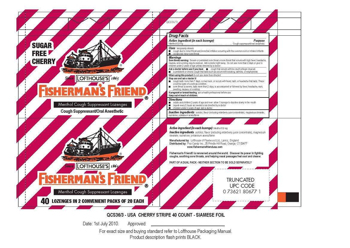 Sugar Free Cherry Fishermans Friend Menthol Cough Suppressant