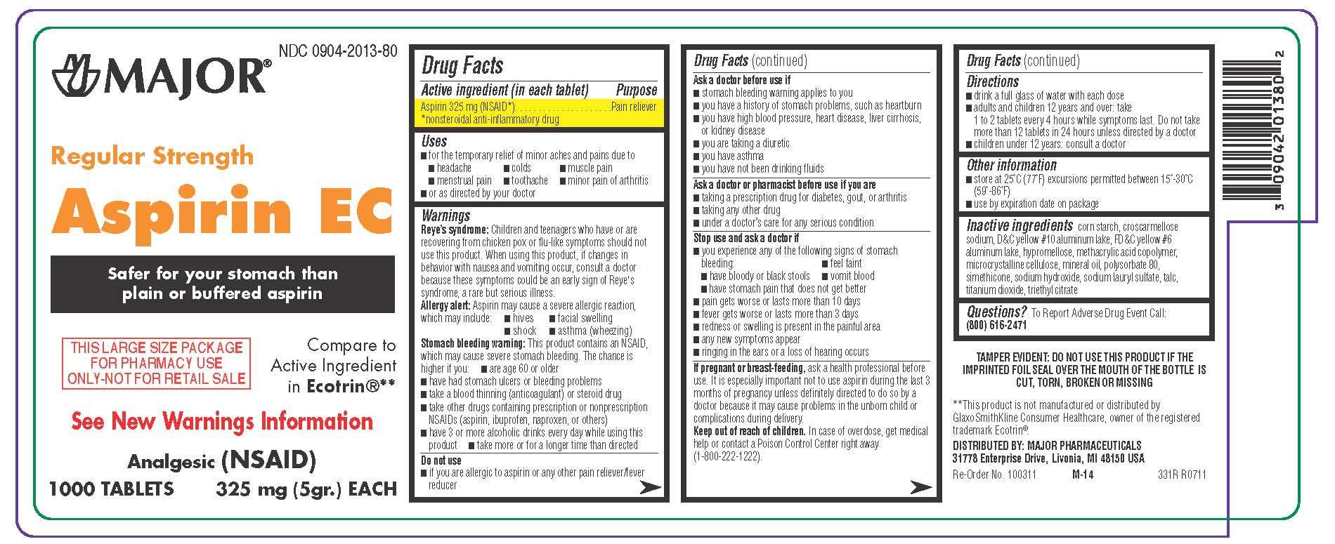 Regular Strength Aspirin EC