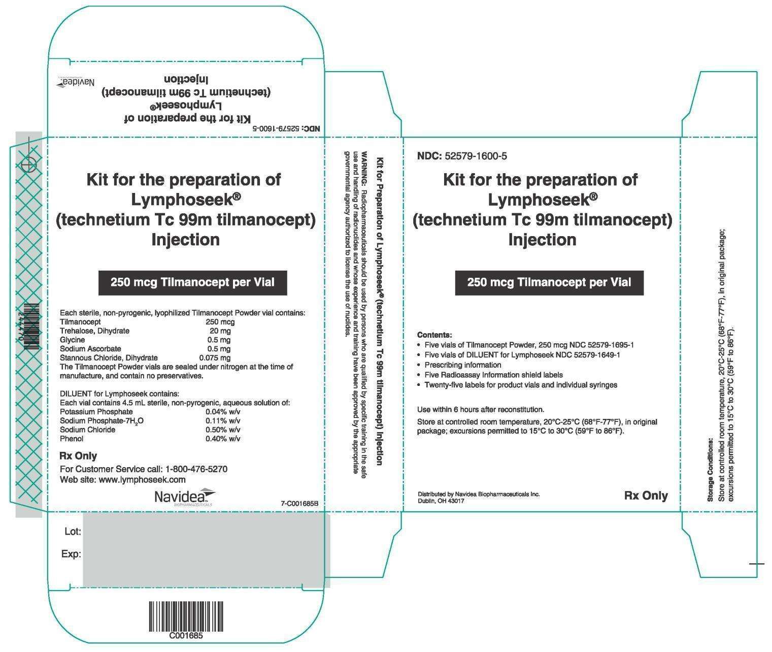 Kit for the preparation of Lymphoseek (technetium Tc 99m tilmanocept)