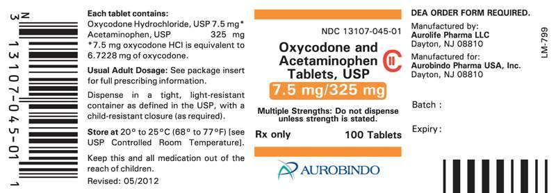 Oxycodone and Acetaminophen