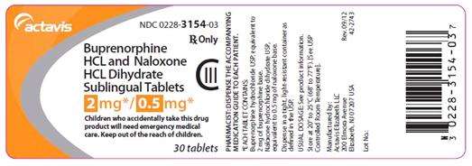 Buprenorphine hydrochloride and naloxone hydrochloride dihydrate