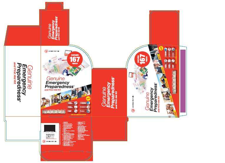 GENUINE FIRST AID Emergency Preparedness  Contains 167 Pieces