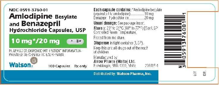 Amlodipine besylate and benazepril hydrochloride