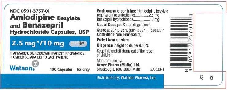 Amlodipine besylate and benazepril hydrochloride