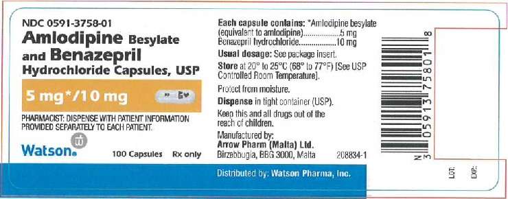 Amlodipine besylate and benazepril hydrochloride