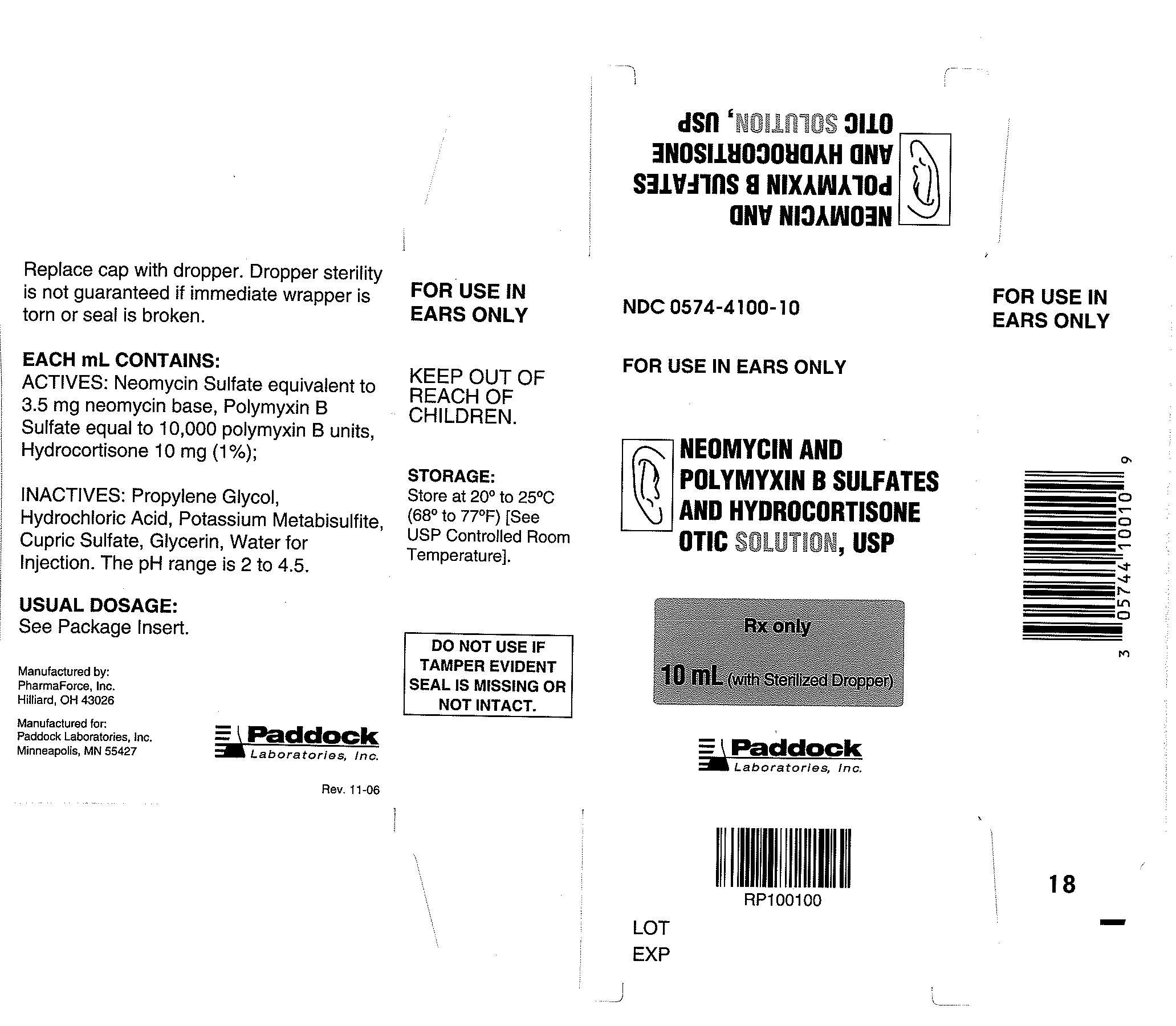 Neomycin and Polymyxin B Sulfates and Hydrocortisone