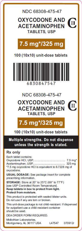 Oxycodone and Acetaminophen