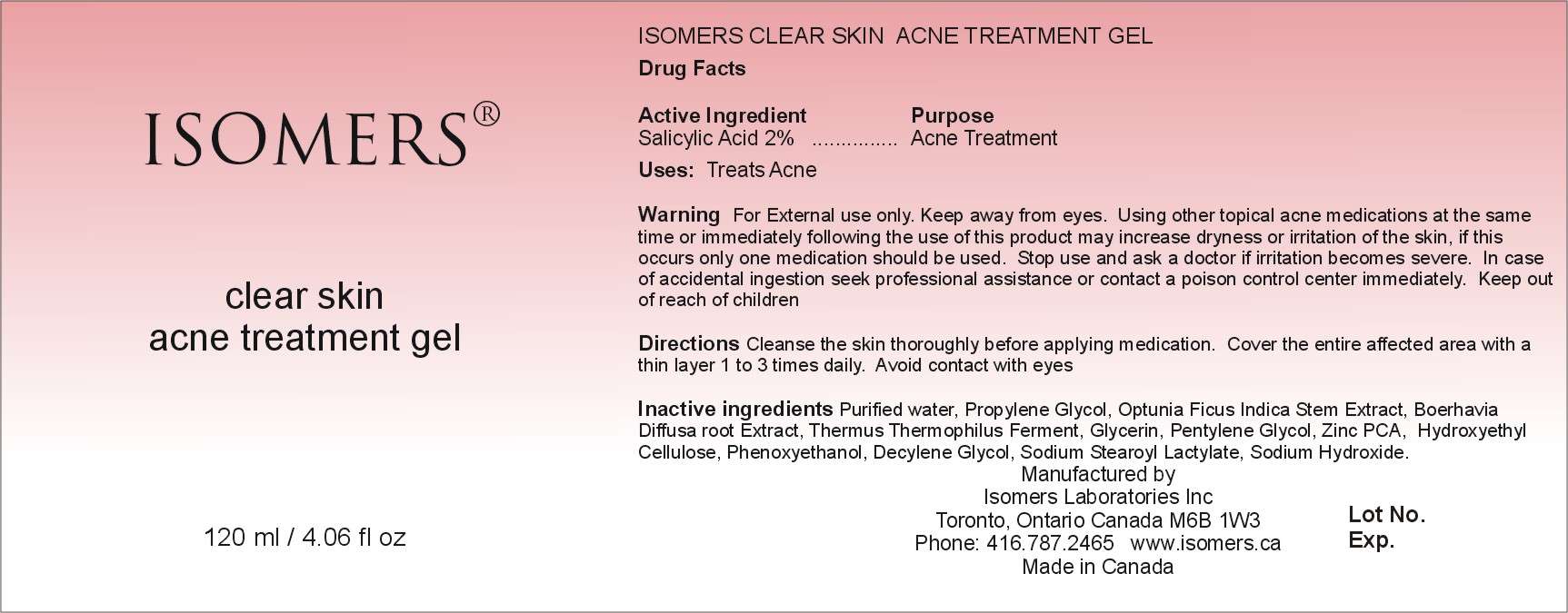 Isomers Clear Skin Acne Treatment Gel