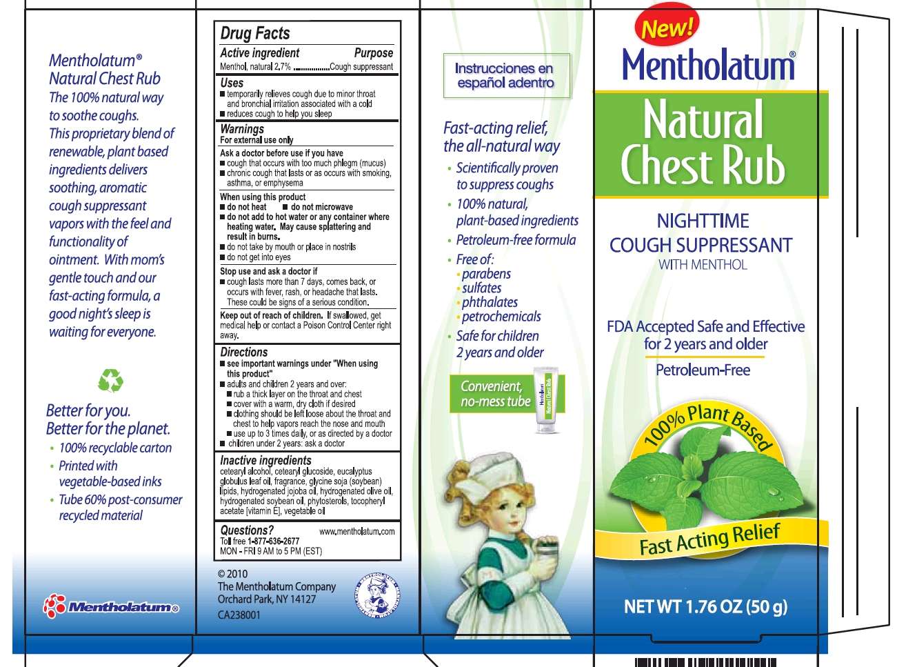 Mentholatum Natural Chest Rub