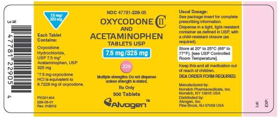 Oxycodone and Acetaminophen