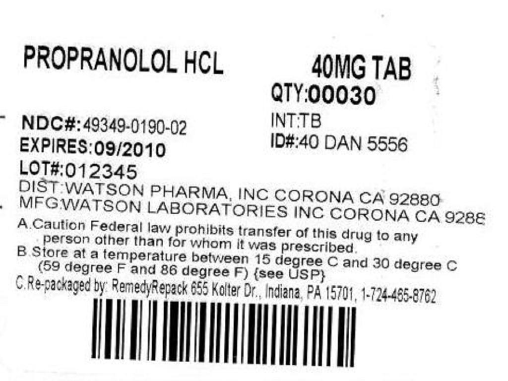 Propranolol Hydrochloride