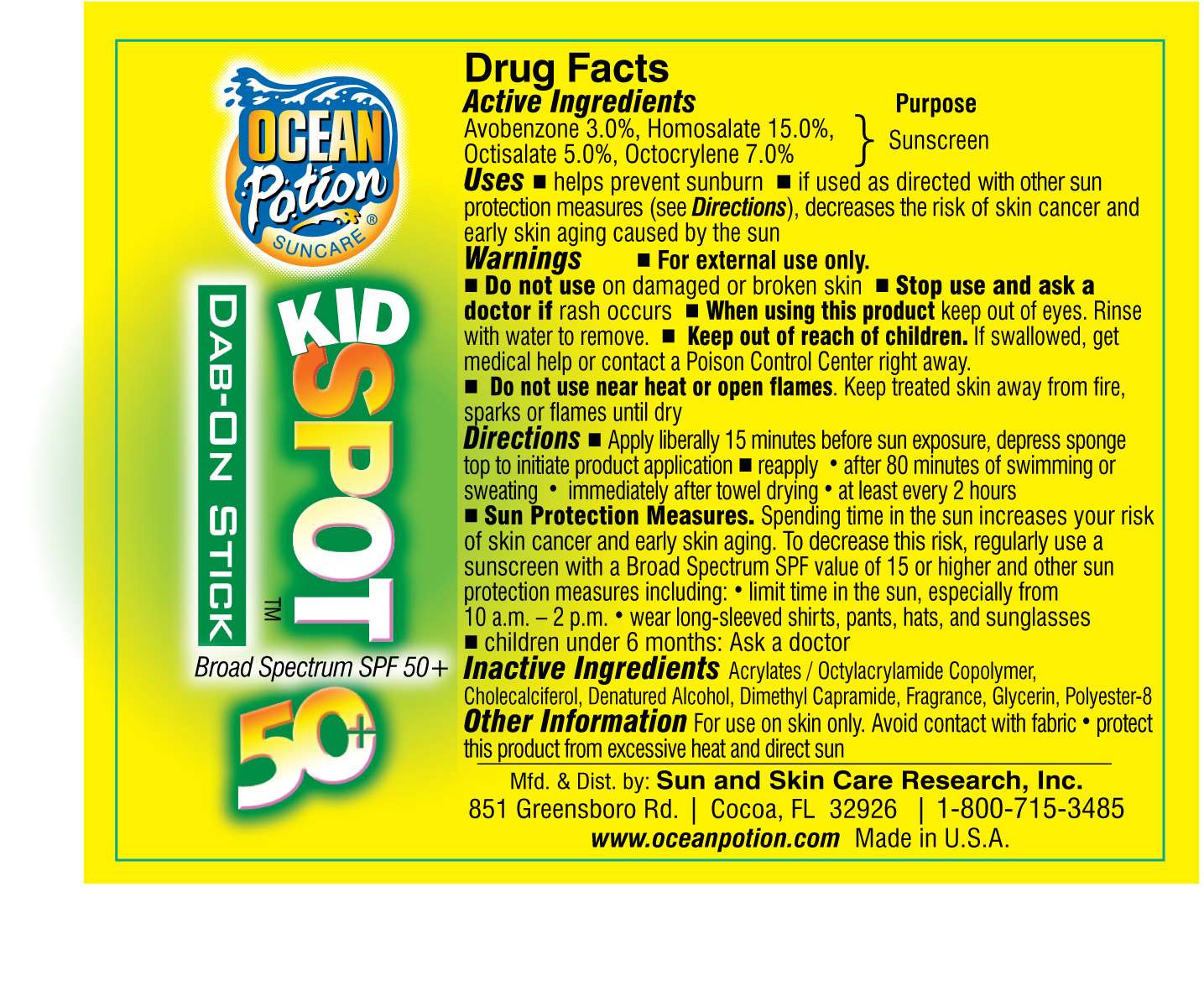 Ocean Potion 50 Instant Dry  Kid Spotstick