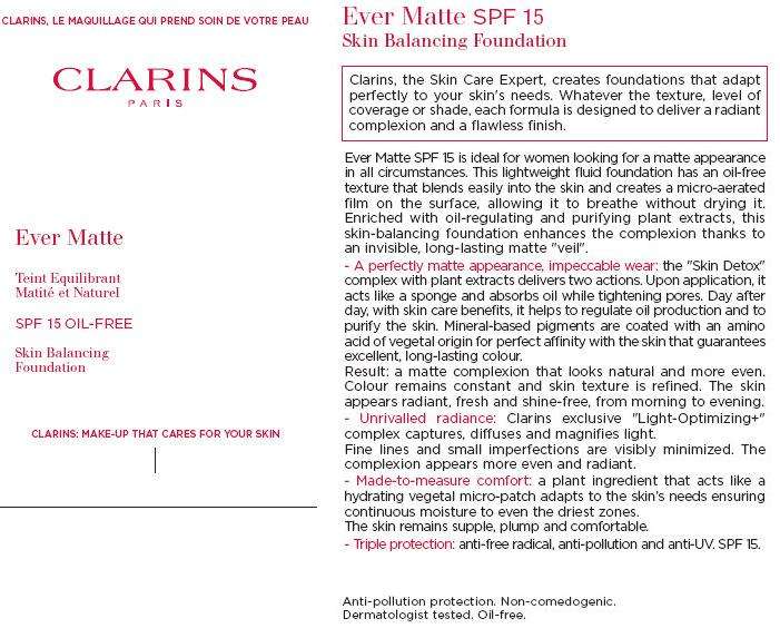 CLARINS Ever Matte SPF 15 - 103 Ivory