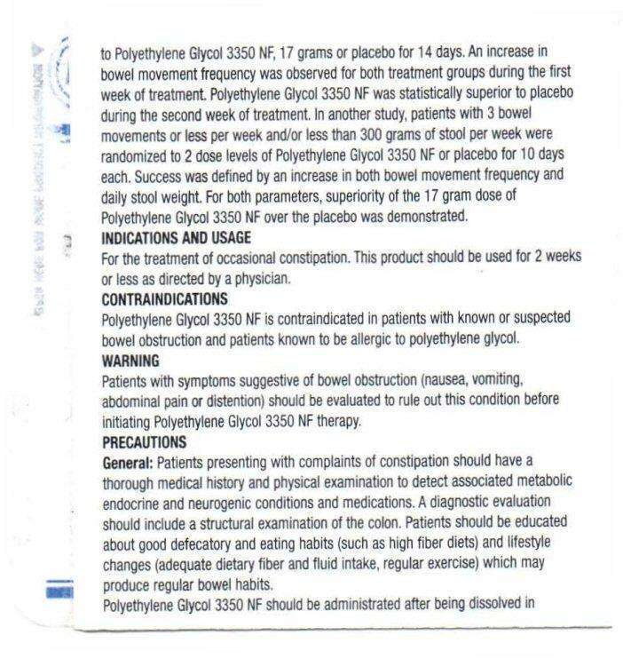 Polyethylene Glycol 3350 NF