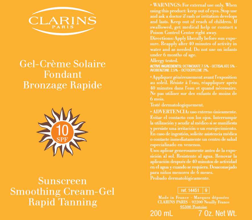 Clarins Sunscreen Smoothing Rapid Tanning SPF10