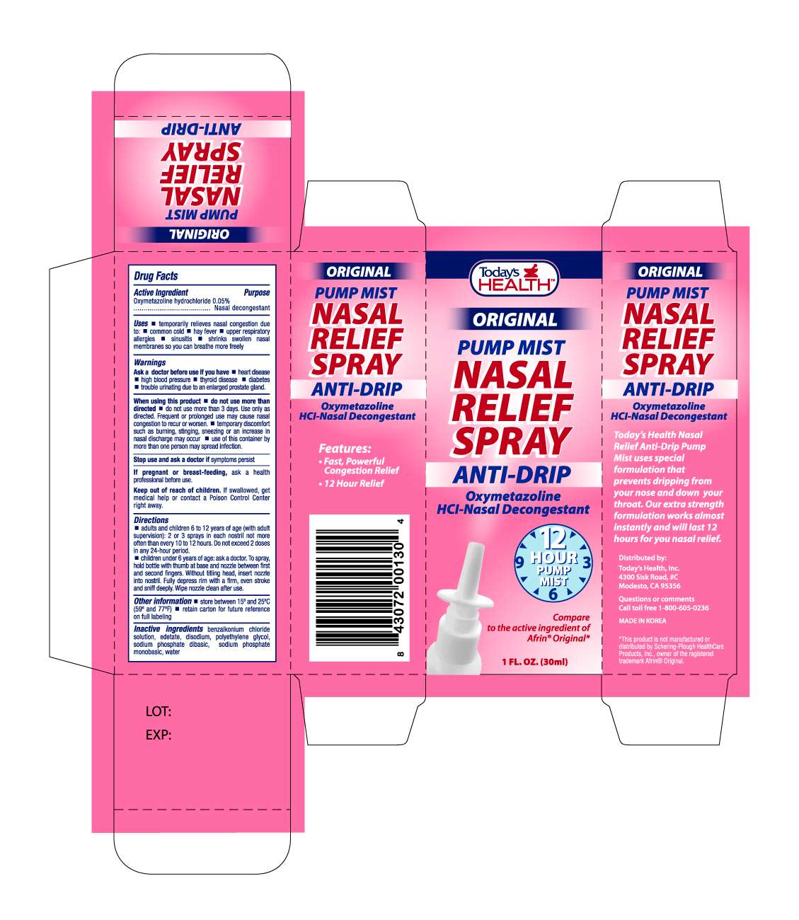 TODAYS HEALTH NASAL RELIEF ORIGINAL