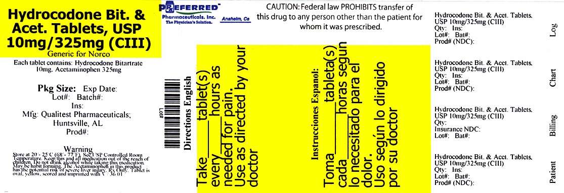 Hydrocodone Bitartrate And Acetaminophen