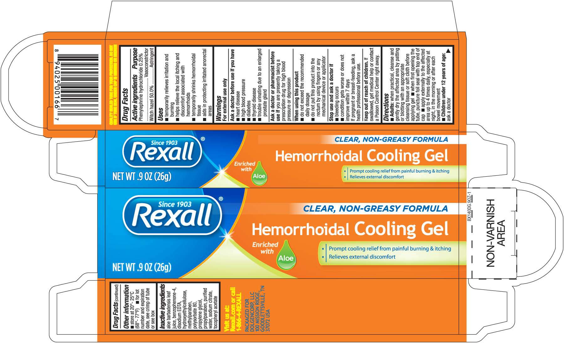 REXALL HEMORRHOIDAL COOLING