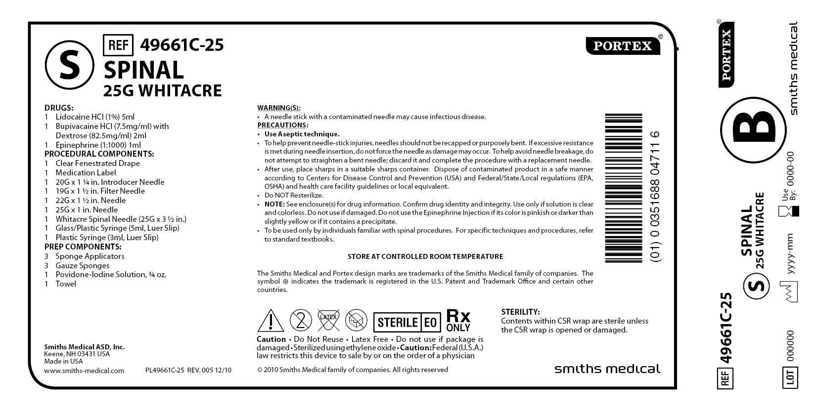 49661C-25 SPINAL 25G WHITACRE