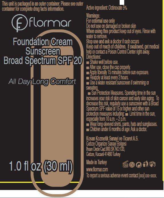 flormar Foundation Sunscreen Broad Spectrum SPF 20 PORCELAIN