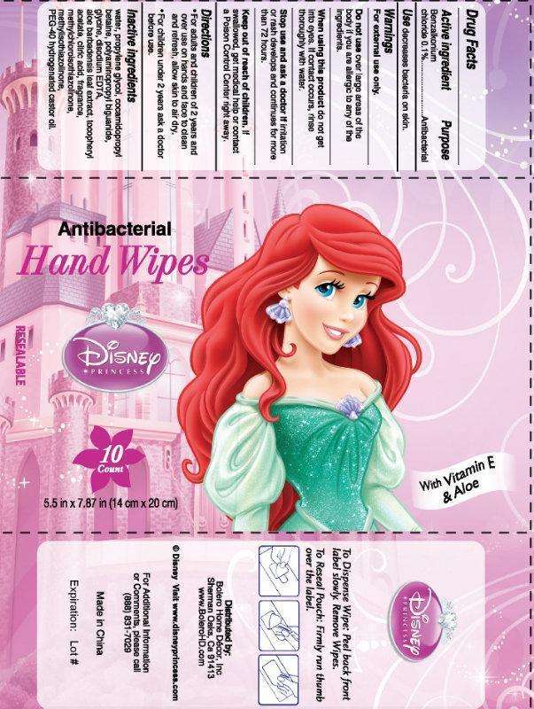 Disney PRINCESS Antibacterial Hand Wipes