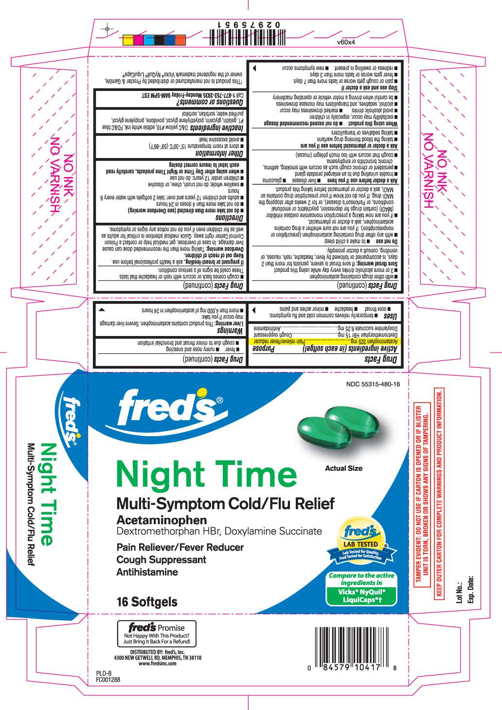 Night time multi symptom cold/flu relief