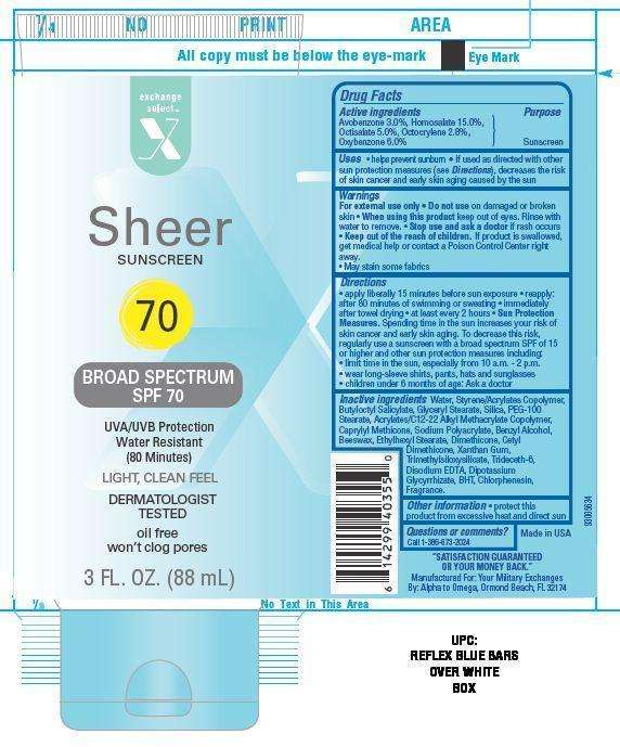 Exchange Select Sheer Dry Touch Sunscreen