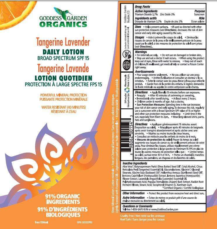 GODDESS GARDEN ORGANICS Tangerine Lavender DAILY BROAD SPECTRUM SPF 15