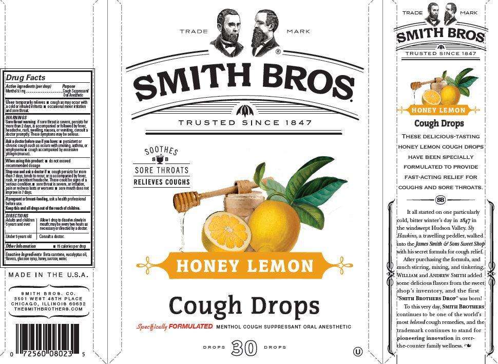 SMITH BROS HONEY LEMON Cough Drops