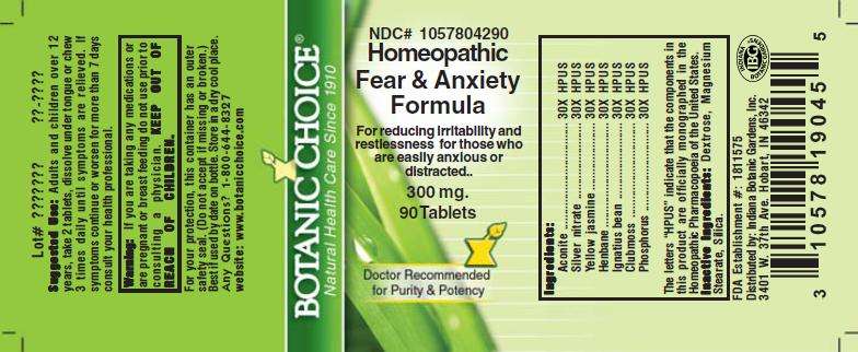 Homeopathic Fear and Anxiety Formula