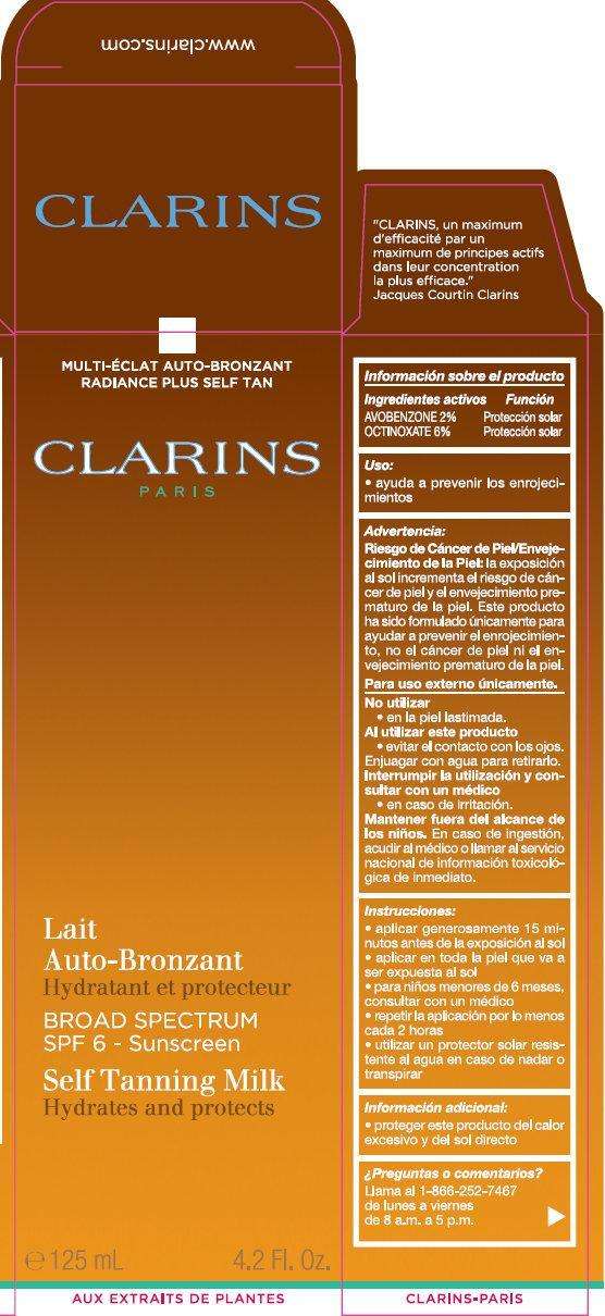 Clarins Self Tanning Milk With Sun Protection Spf 6