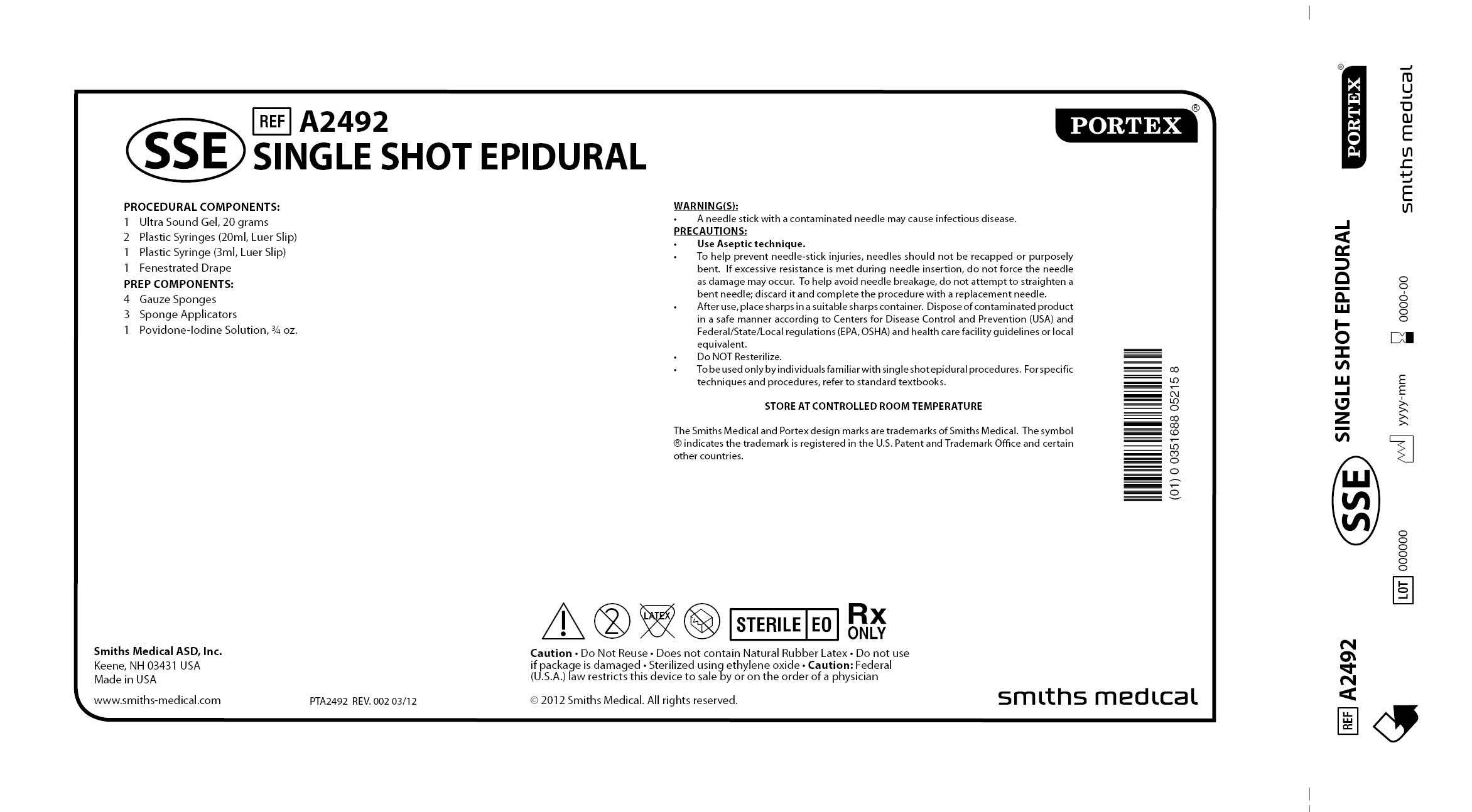 A2492 SINGLE SHOT EPIDURAL