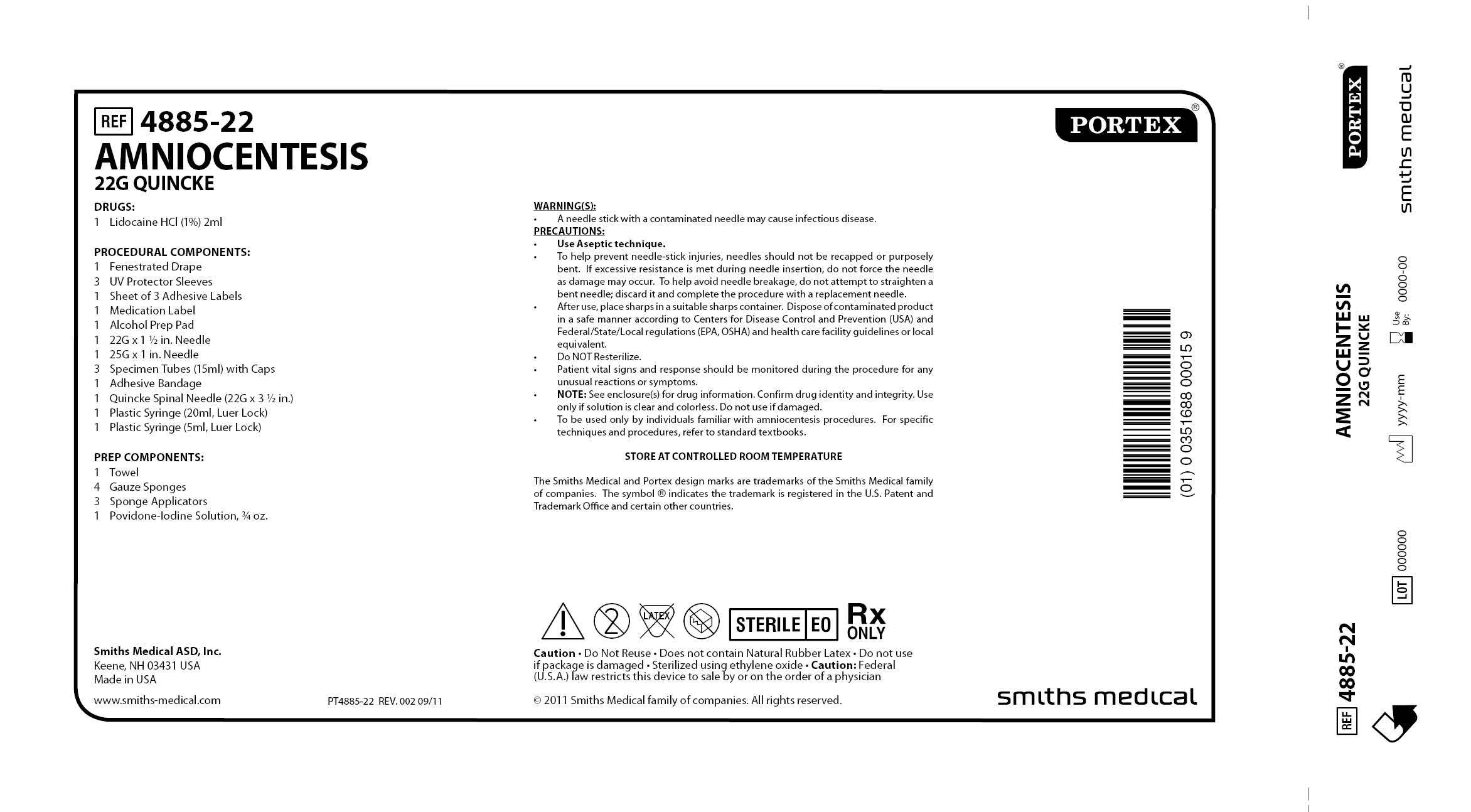 4885-22 AMNIOCENTESIS 22G QUINCKE