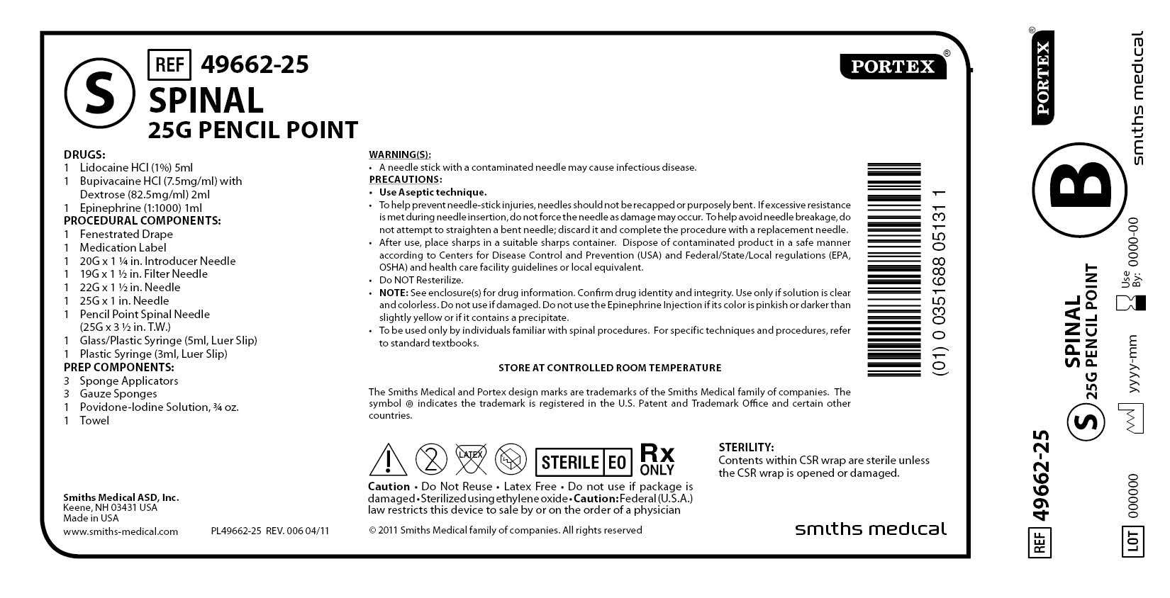 49662-25 SPINAL 25G PENCIL POINT