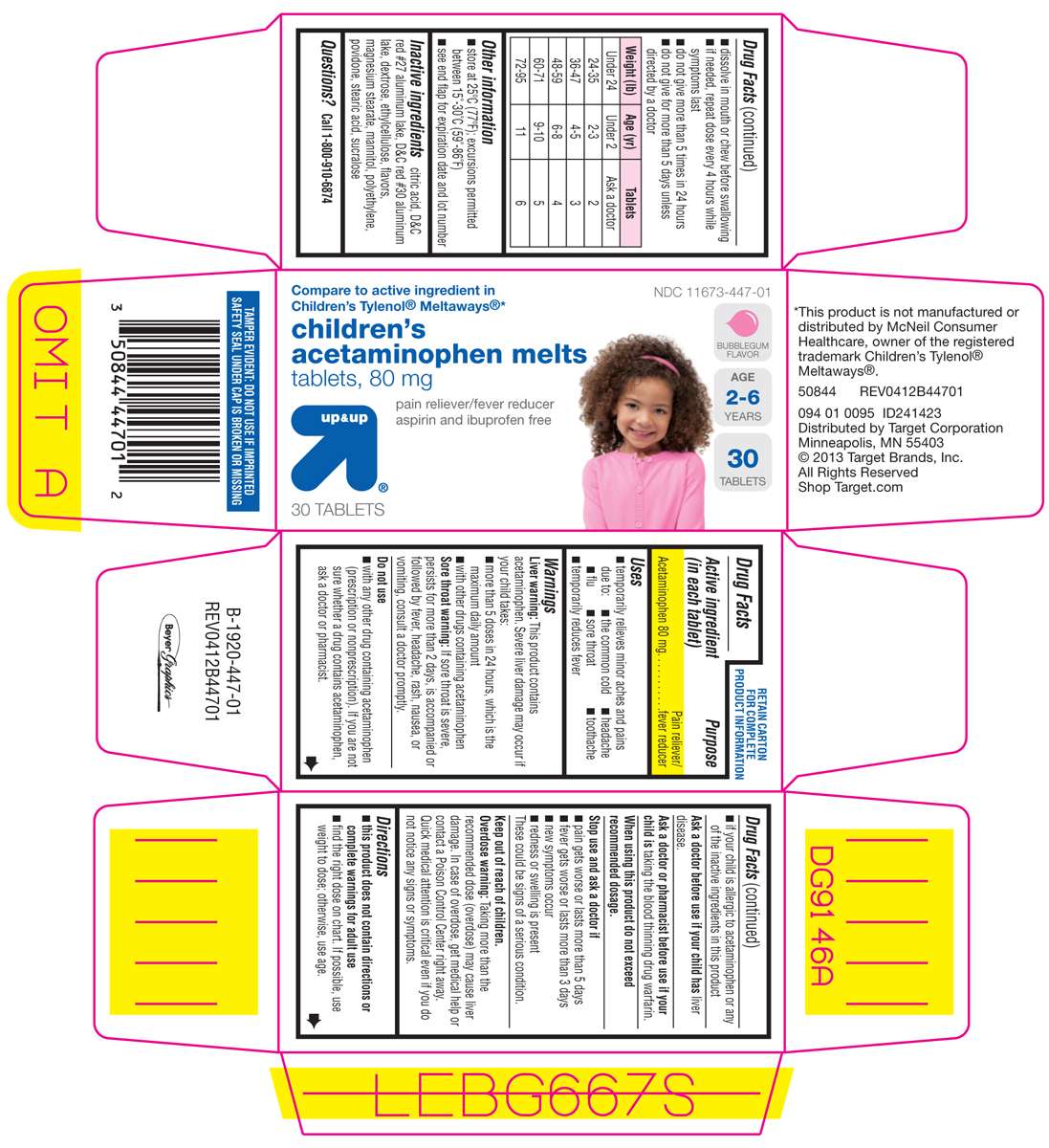 childrens acetaminophen melts