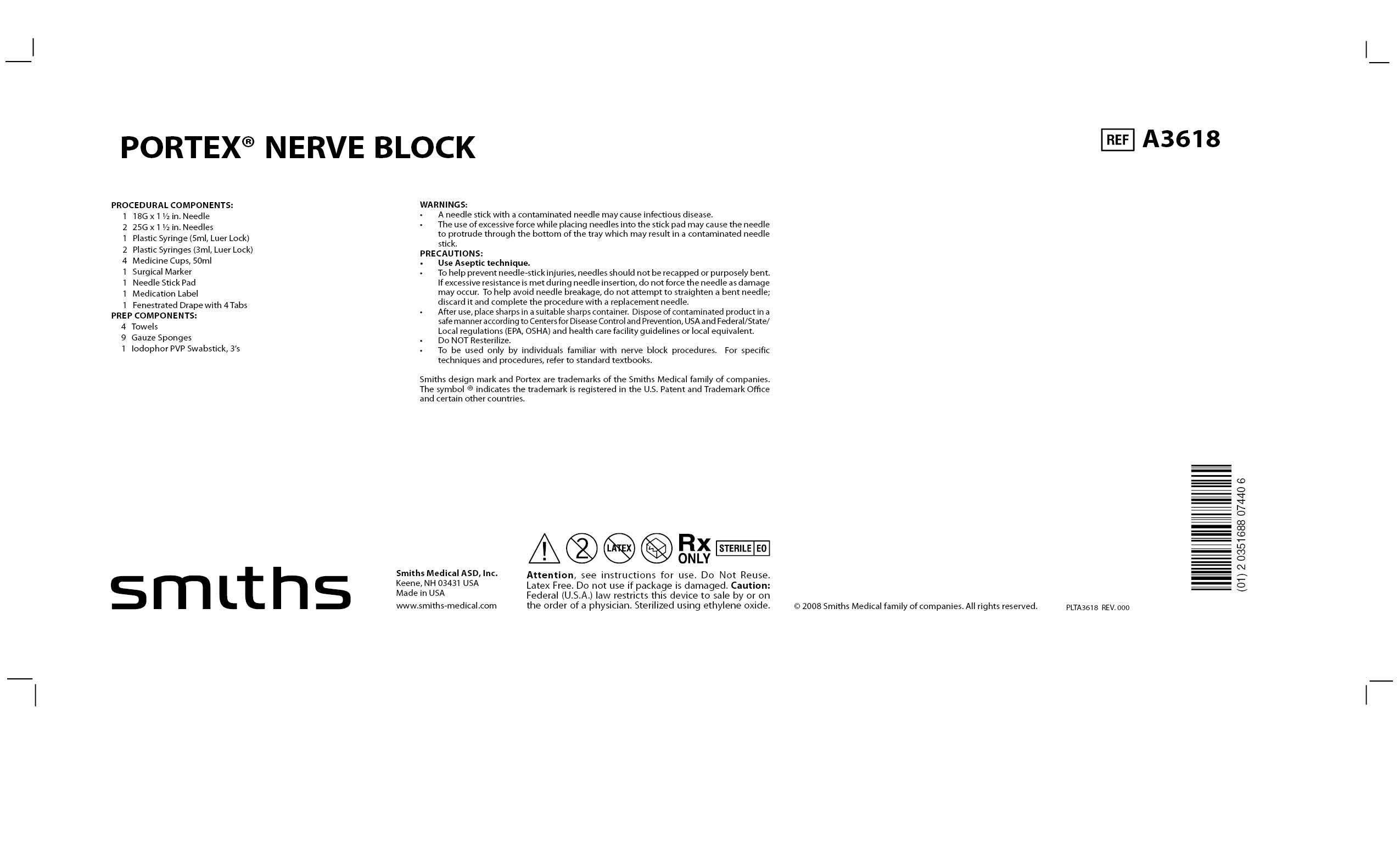 A3618 PORTEX NERVE BLOCK