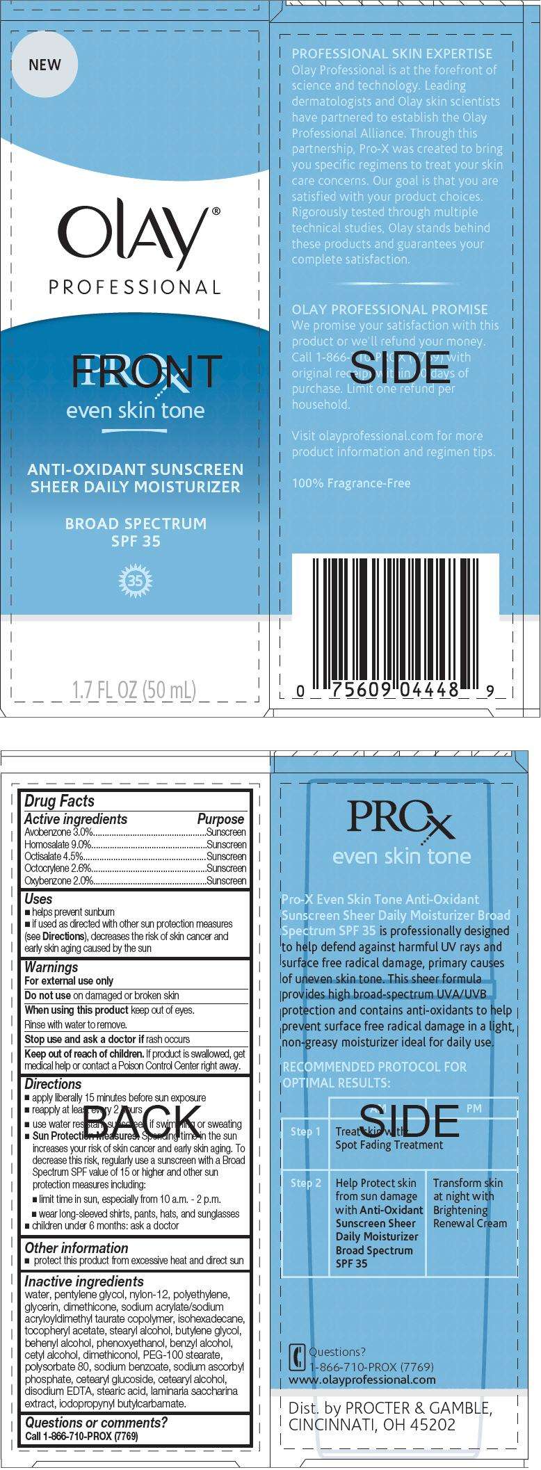 Olay Professional ProX  Anti-Oxidant Sheer Daily Moisturizer