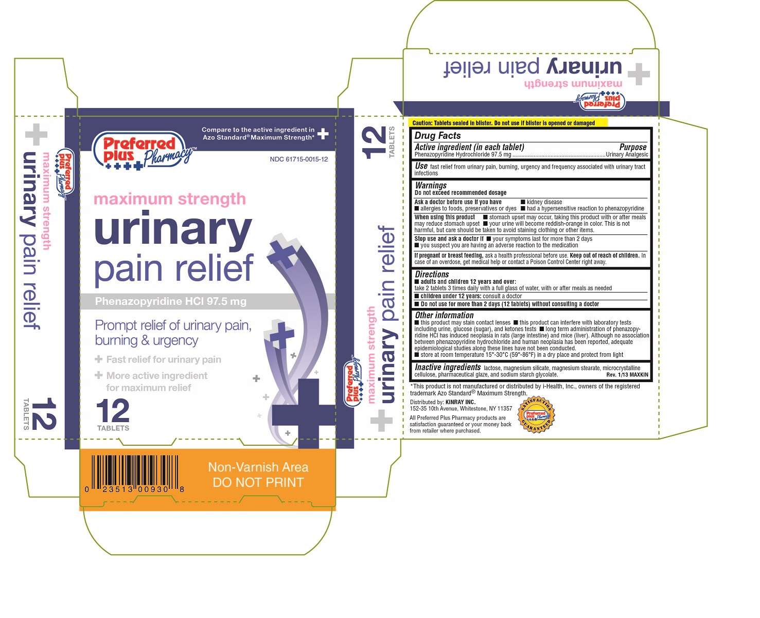 Preferred Plus Maximum Strength Urinary Pain Relief