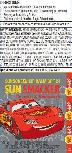 Lightning McQueen Sun Smacker SPF 24 Revved Up Raspberry