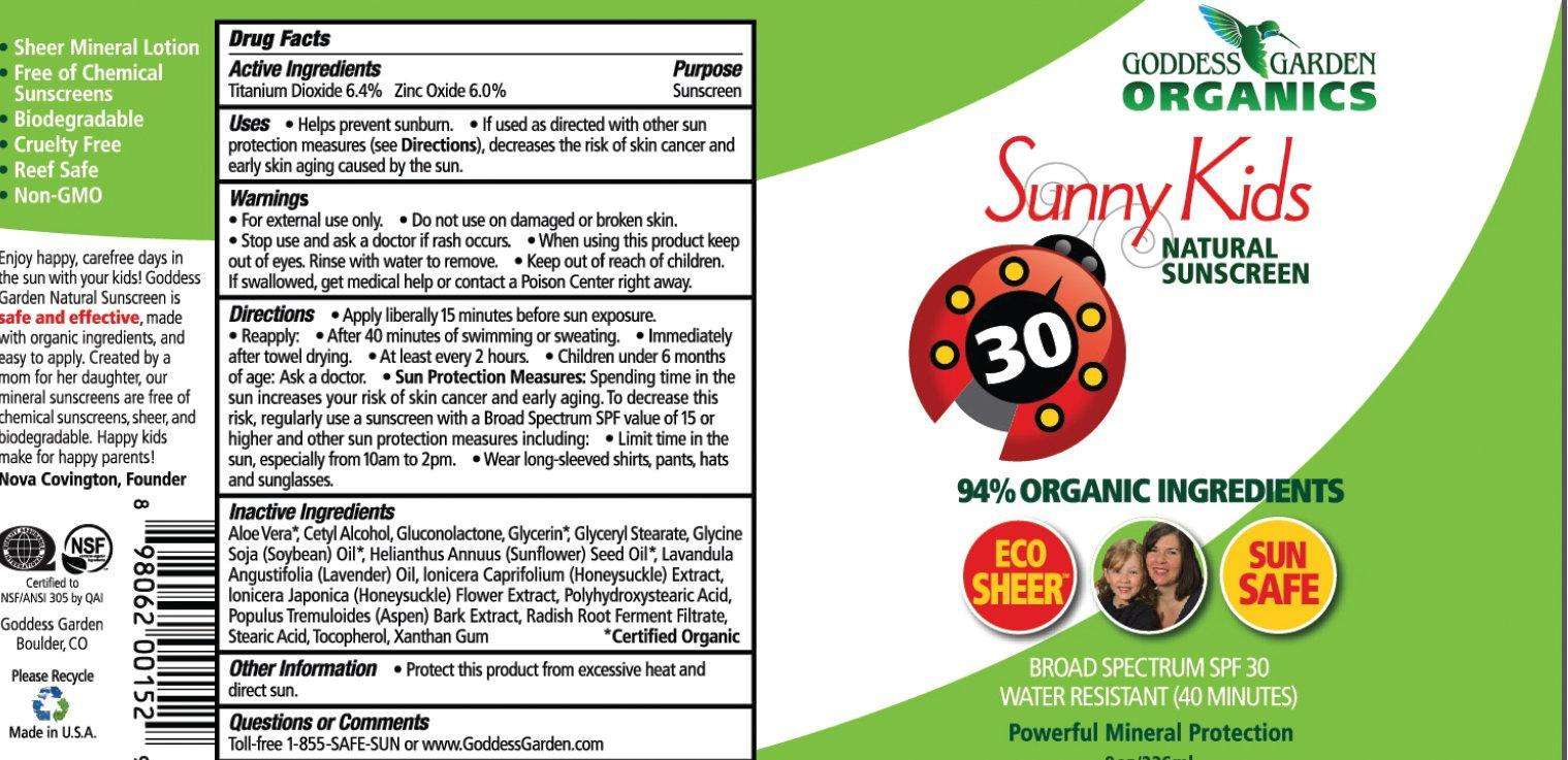 GODDESS GARDEN ORGANICS Sunny Kids NATURAL SUNSCREEN BROAD SPECTRUM SPF 30 WATER RESISTANT