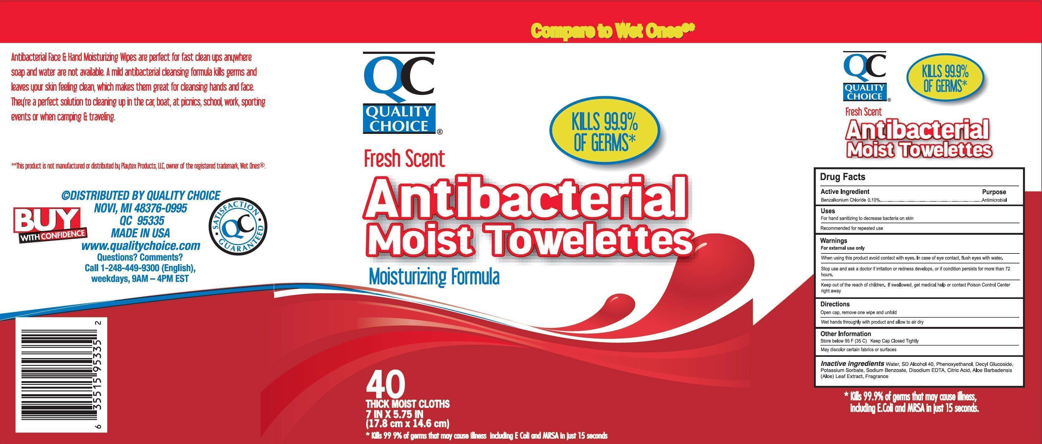 QUALITY CHOICE Antibacterial Moist Towelettes