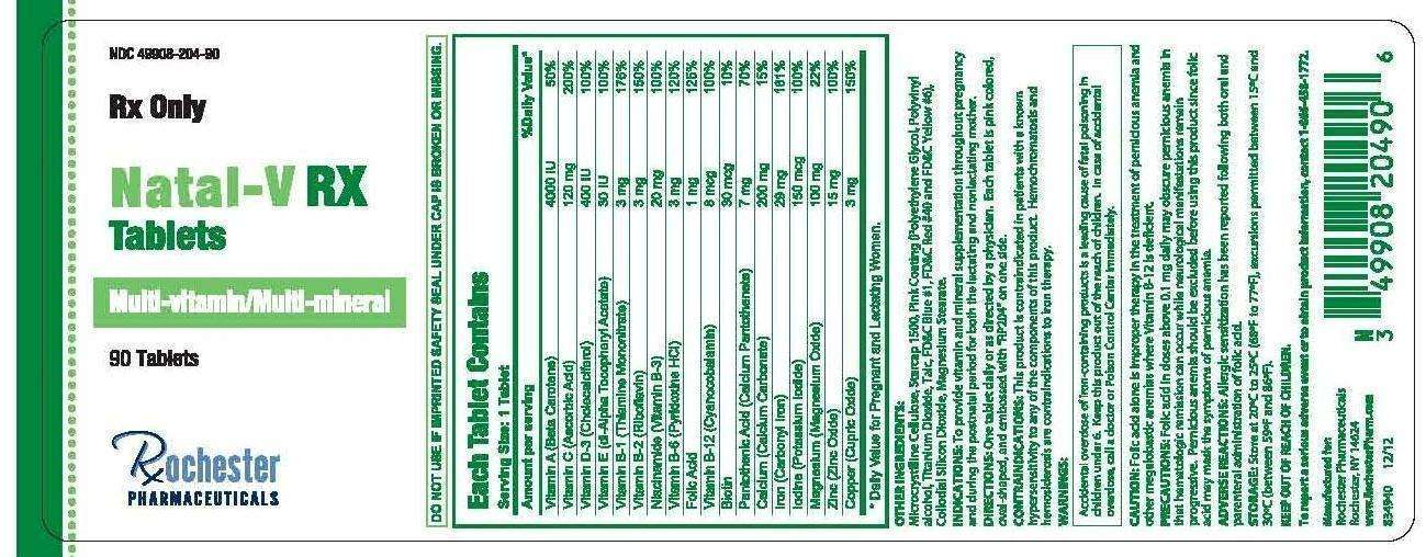 Natal-V RX Multi-vitamin/Multi-mineral