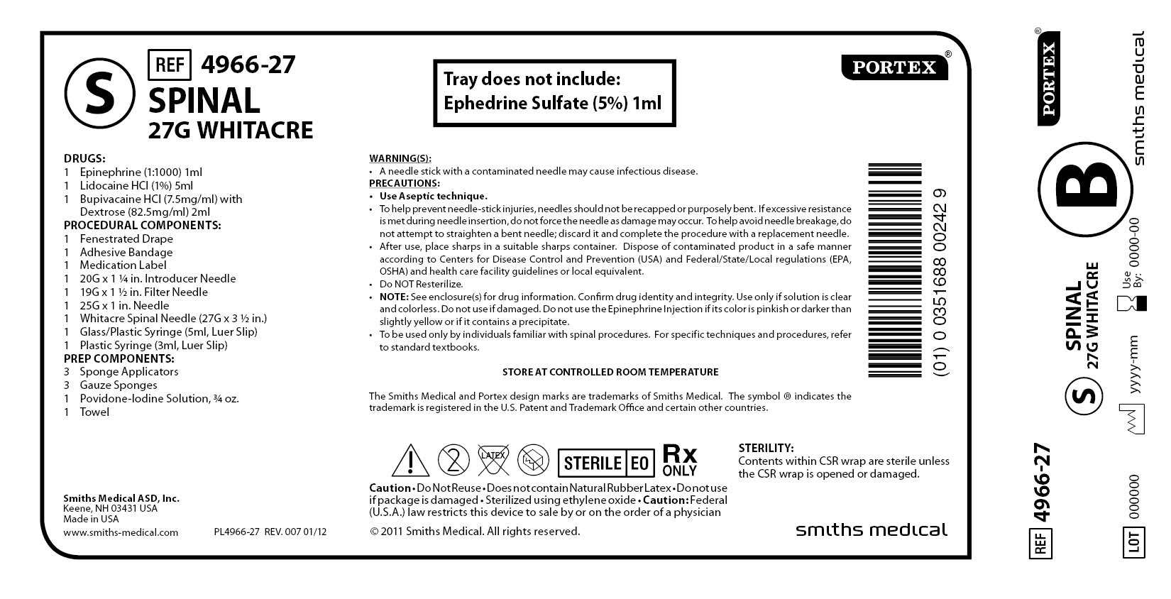 4966-27 SPINAL 27G WHITACRE